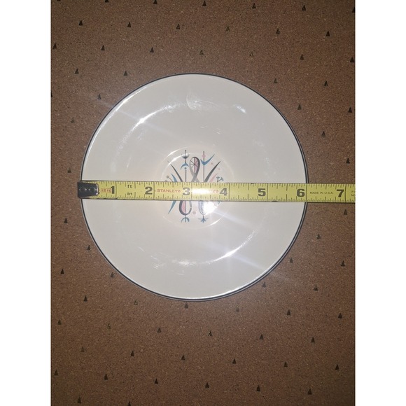 Preview by Paden Mid Century Modern 1950s Atomic Calligraphy Pattern 6in. Plate - Picture 3 of 3